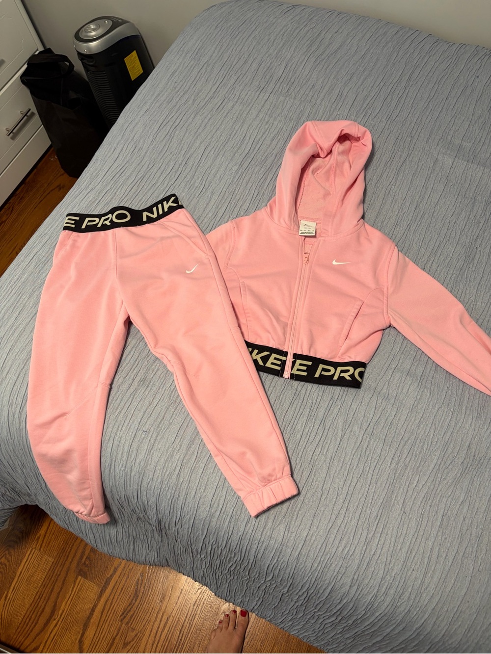 Nike Pink Kids Pro Hoodie & Joggers Set